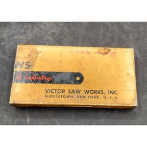 Vintage VICTOR Saw Works Inc Tungsten Steel Hack Saws TIN BOX Middletown, NY USA